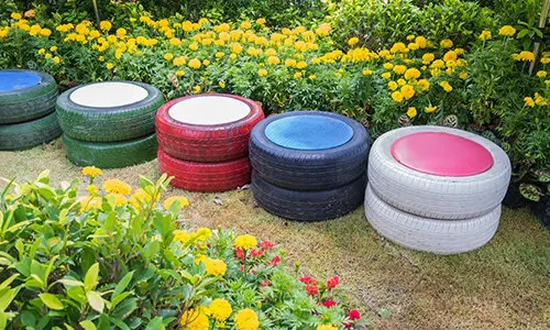 old tire chairs