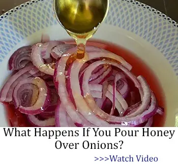 What happens if you pour honey over onions?