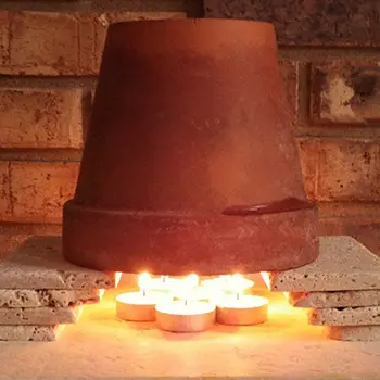 i use clay pots in my homestead as candle heaters