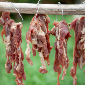 Meat left to dry