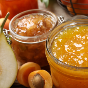 peach jam and honey