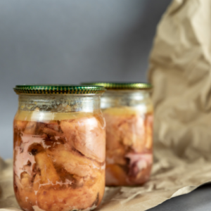 canned meat in jars