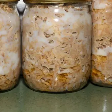 photo of 3 jars with canned meat