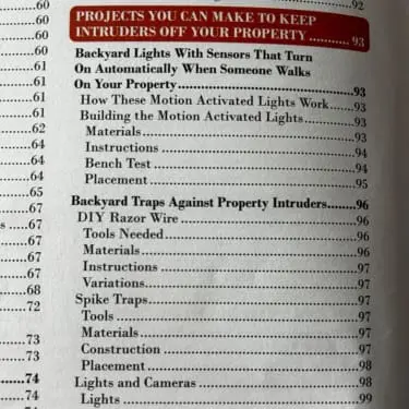 table of contents traps