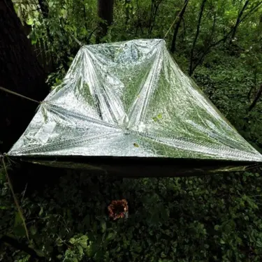 catching rain water with net