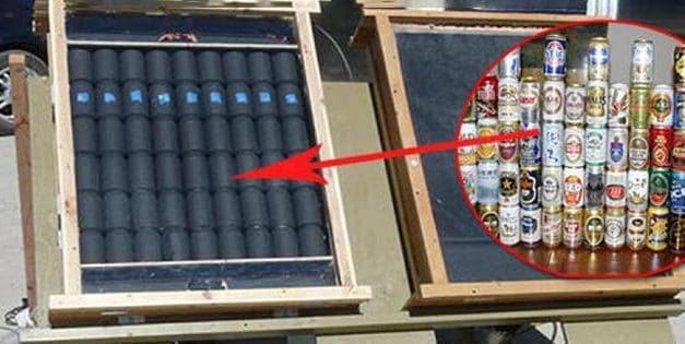 How To Build a Solar Heater from BEER cans for FREE