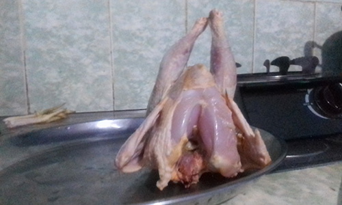 butchering chicken