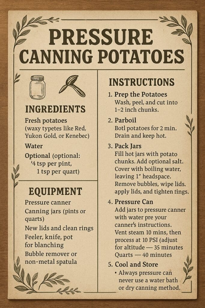 pressure canning potatoes