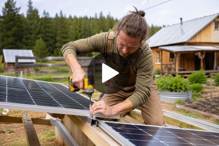 Amish Are Immune to Inflation Man building solar pannels 