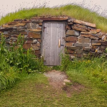 photo of the exterior, the entrance of a root cellar