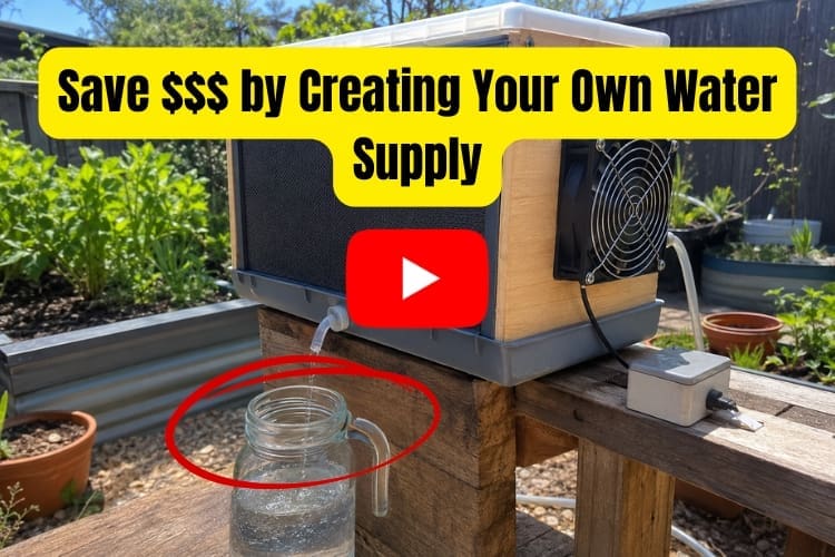 photo with play button of device that makes water