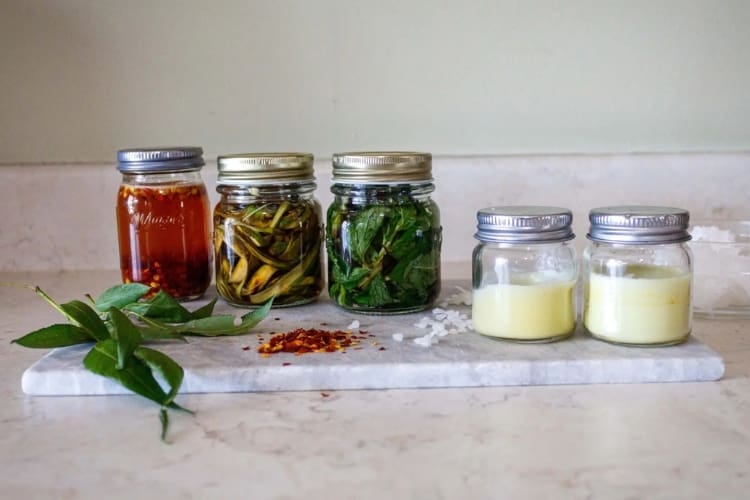 photo of small jars with remedies