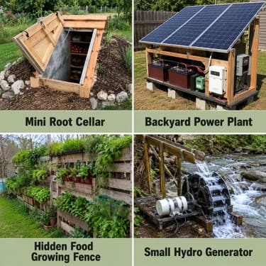 4 backyard diy projects: mini root cellar, power plant, hidden food growing fence and small hydro generator
