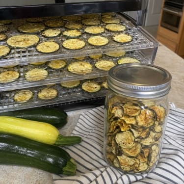 Zucchini chips in a jar