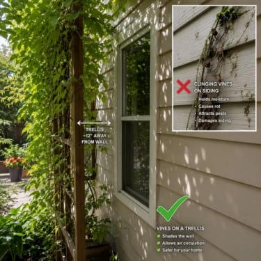 how to plant vines to keep house shade