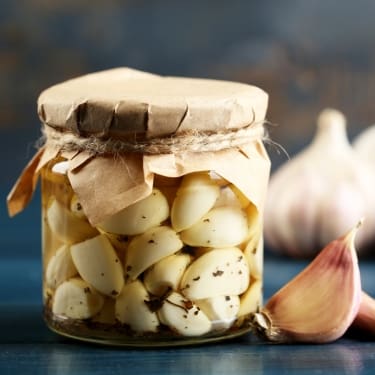garlic in oil in a jar