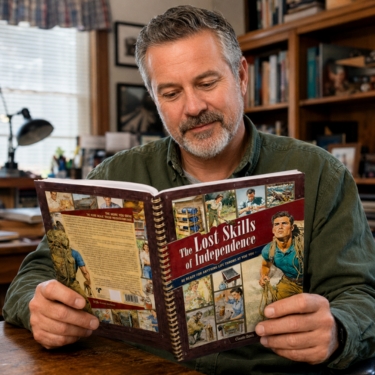 man reading the lost skills of independence 