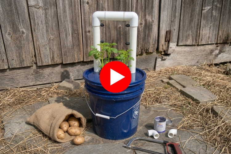 amish growing potato device