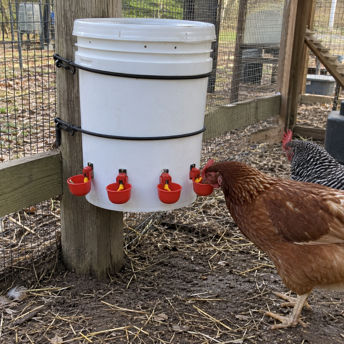 Backyard Chicken Waterer in Action