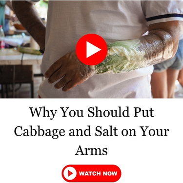 Why You Should Put Cabbage and Salt on Your Arms arm wrapped in cabbage 