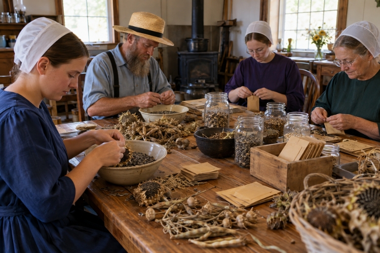 amish family saving seeds