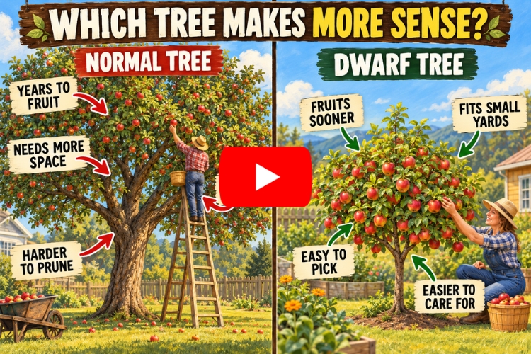 normal tree vs dwarf tree